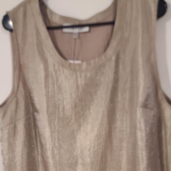 KASPER Shimmering Gold Sleeveless Blouse - Picture 5 of 5